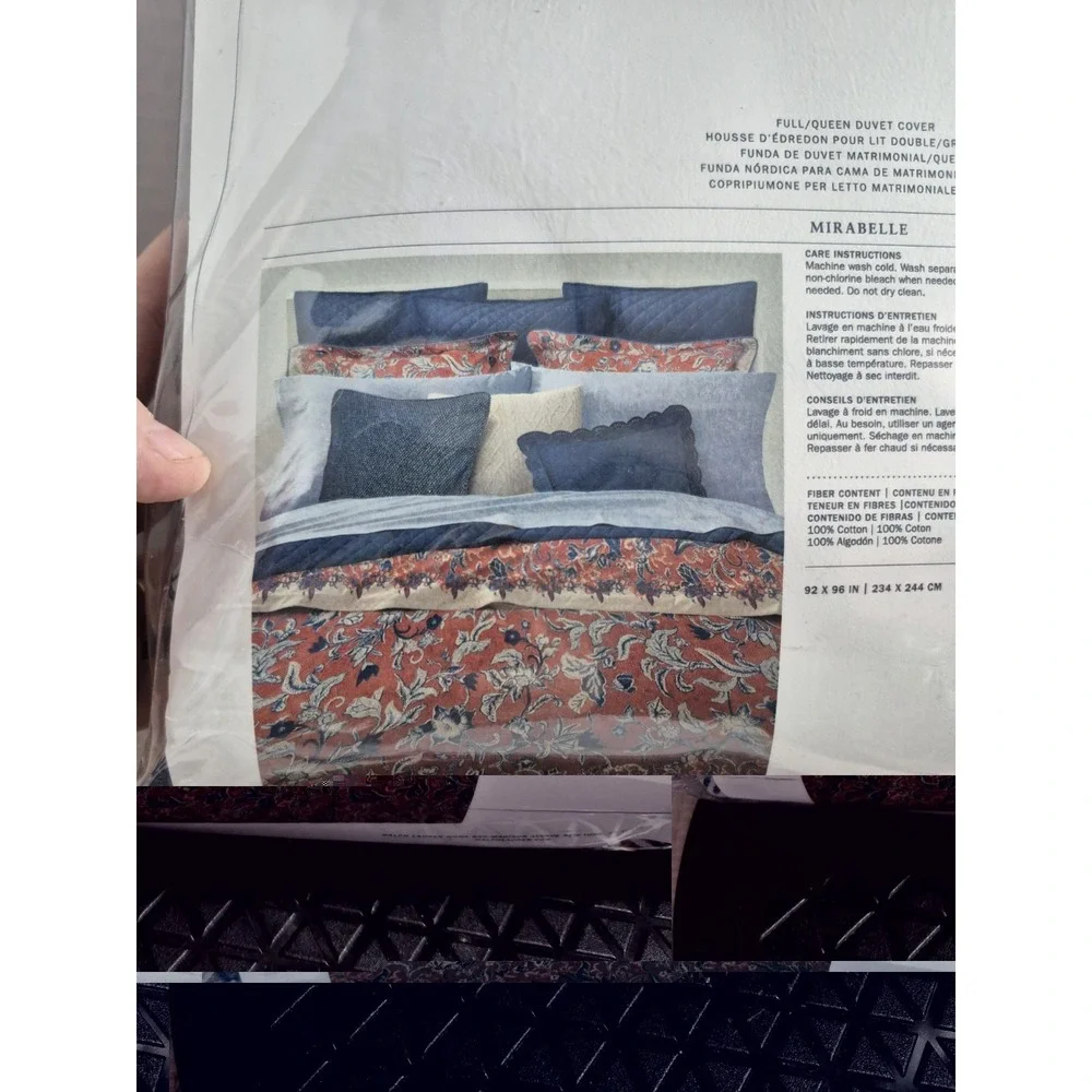 Ralph Lauren Duvet Cover Full/Queen Orange Mirabelle Floral Cotton Retired $375